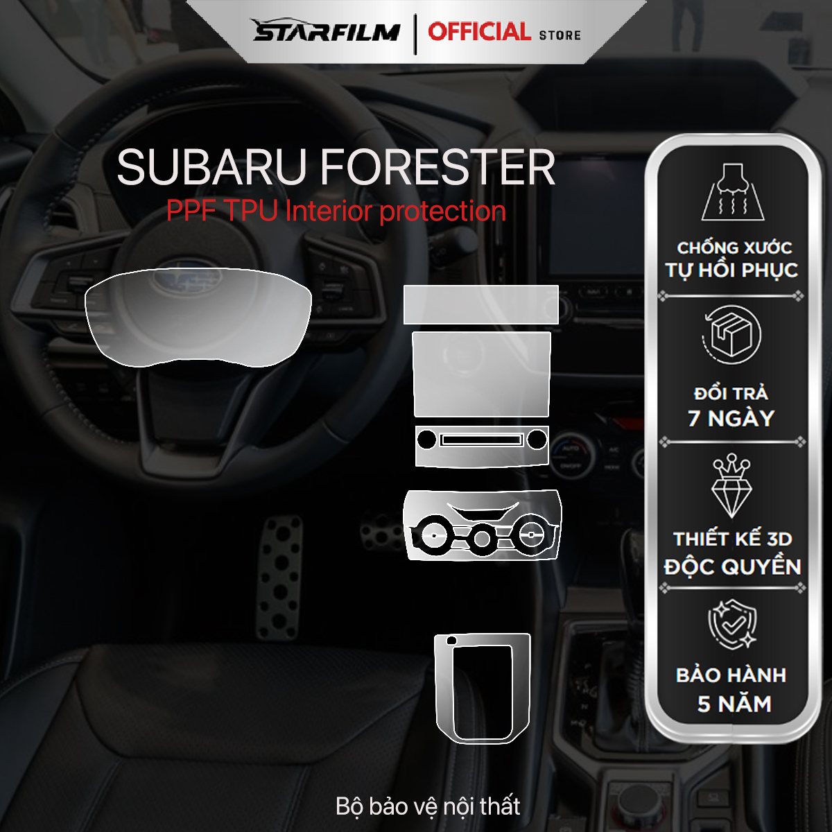 SUBARU FORESTER PPF TPU chống xước tự hồi phục STARFILM